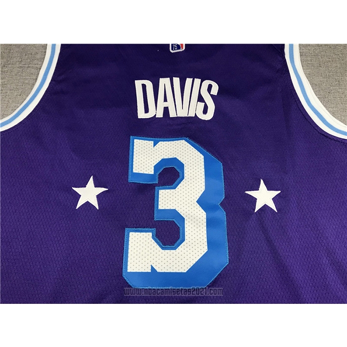 Camiseta Los Angeles Lakers Anthony Davis #3 Ciudad Edition 2021-22 Violeta